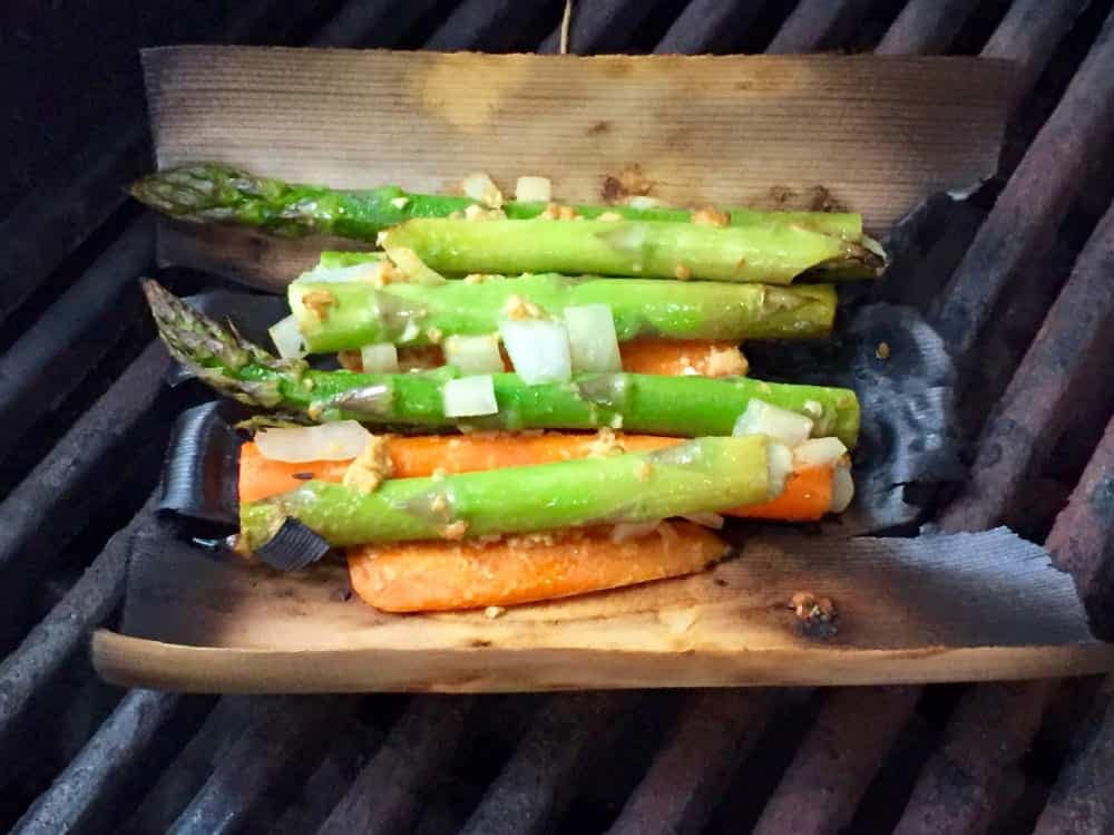 Asparagus with Carrots Smoked in a Natural Wood Wrap