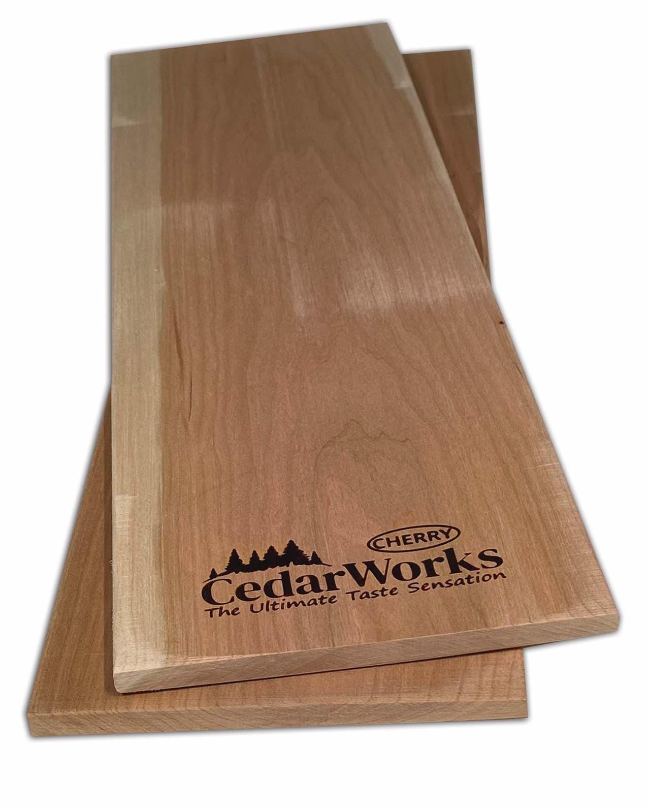 Smooth cedar wood chopping boards with cedarworks branding for kitchen and cutting needs.