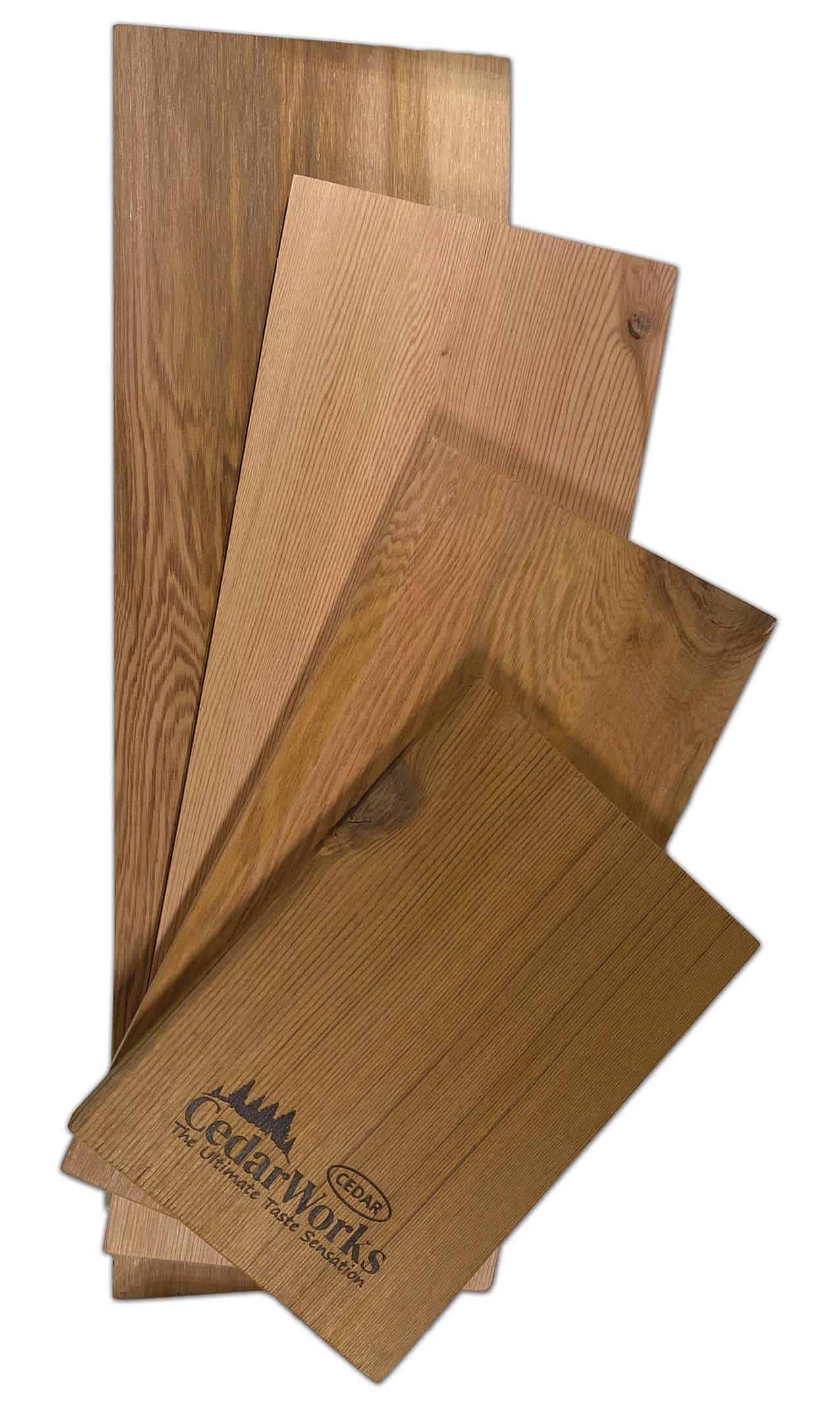 Plain cedar wood sample boards showcasing natural textures and warm tones for custom woodworking and interior design projects.