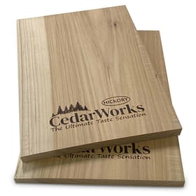 Handcrafted cedar wood box with cedarWorks logo and motto, perfect for gifting or storage.