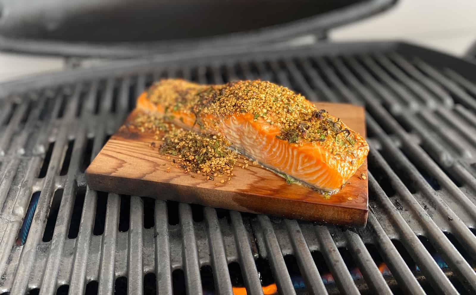 Grilling Salmon on a Natural Wood Plank