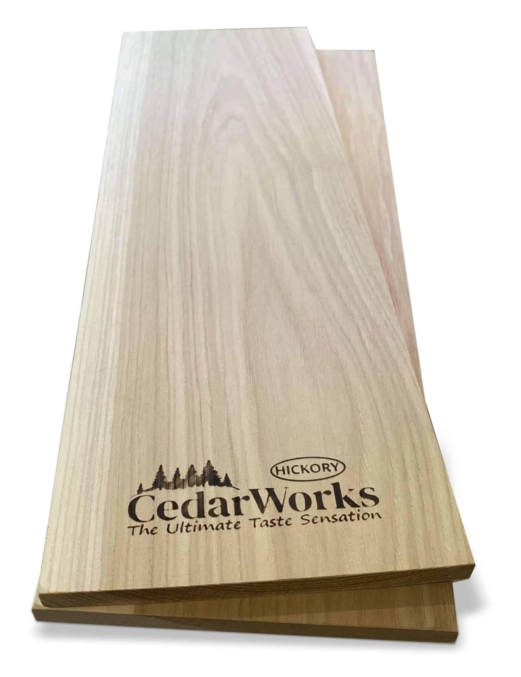 Smooth cedar wood sample with Cedar Works logo, showcasing high-quality timber for custom woodworking and interior design projects.