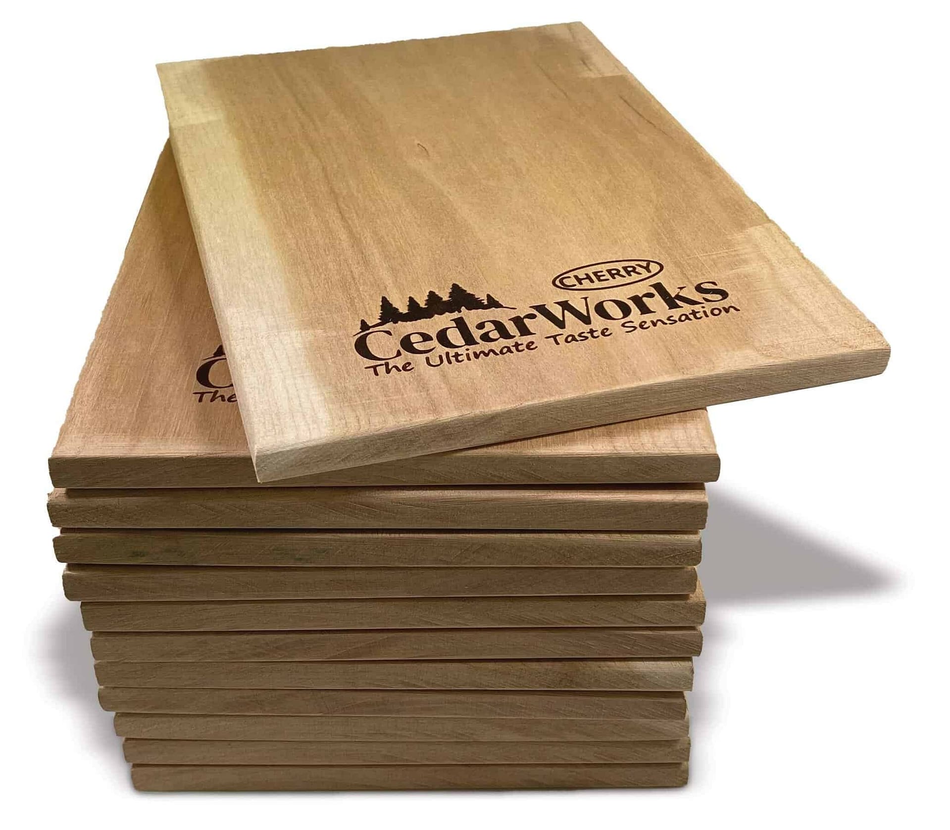 Natural cedar wood coasters branded with Cedar Works logo, perfect for protecting surfaces and adding rustic charm. Ideal for indoor and outdoor use, showcasing high-quality timber craftsmanship.
