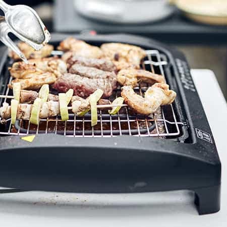 BBQ grilling kebabs with electric power
