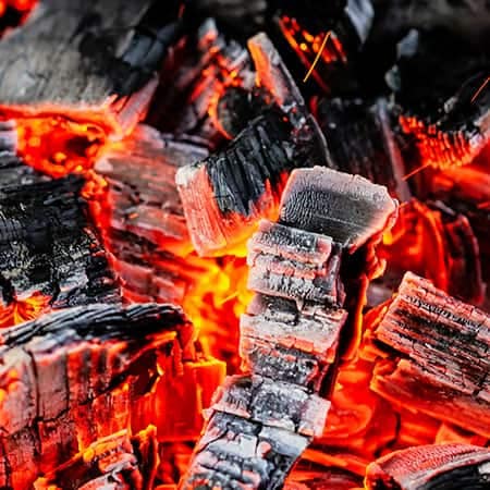 BBQ grilling with charcoal fuel