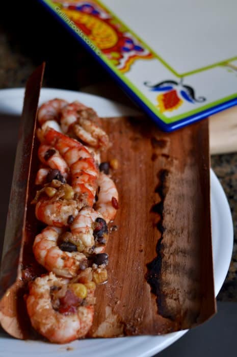 BBQ prawns in a grilling wrap