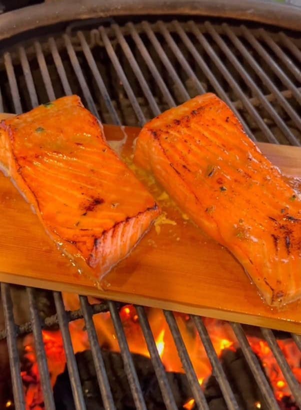 Teriyaki Salmon Smoked on a Natural Wood Plank