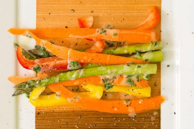vegetables in a grilling wrap