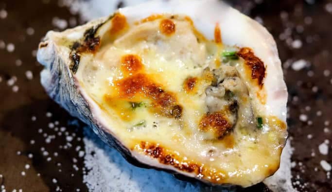 Miso Baked Oysters Smoked on a Natural Wood Plank