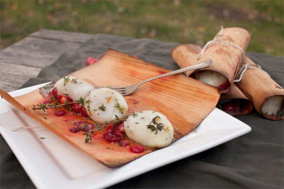 Natural Wood Wrapped Scallops